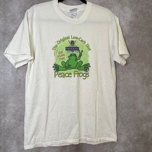 Vintage Y2K Peace Frogs Frogkins Low‎ Carb Atkins Parody Tee Unisex Size Medium